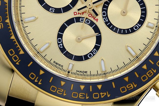watch ZF FactoryDaytonaRolex gold plate gold case 4131 mechanical front live photo