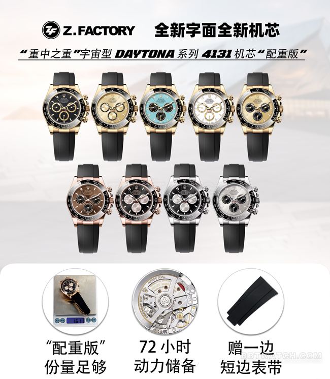 top-tier watch ZF FactoryRolexDaytonawhite dial gold case 4131 mechanical front live photo