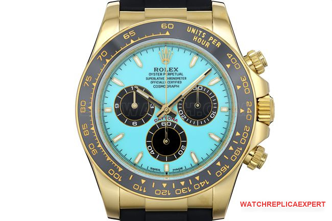 1:1replica watch ZF FactoryRolexDaytonablue dial gold case 4131 mechanical front live photo