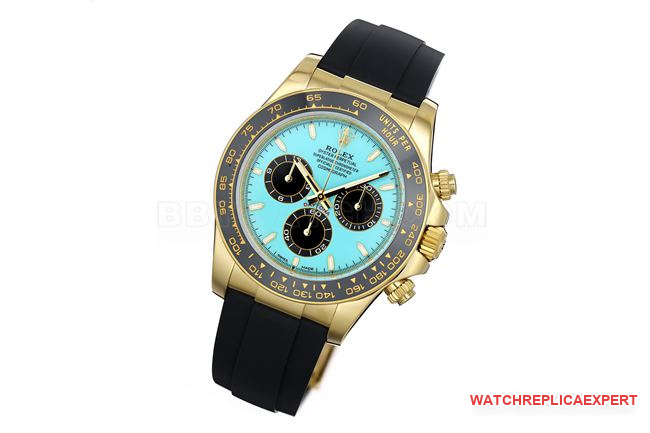 1:1replica watch ZF FactoryRolexDaytonablue dial gold case 4131 mechanical front live photo