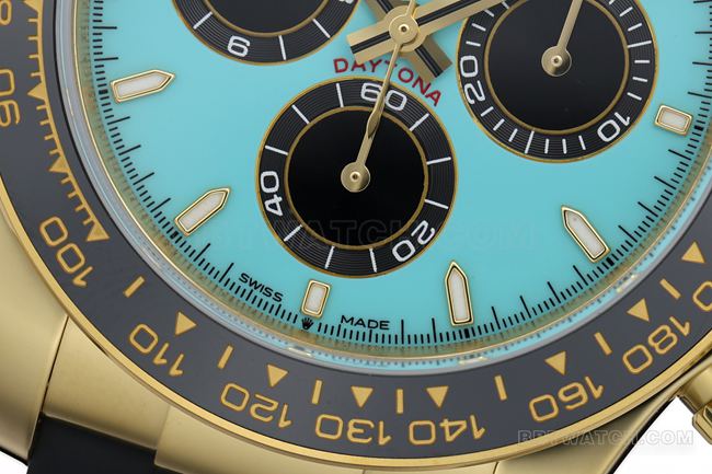 1:1replica watch ZF FactoryRolexDaytonablue dial gold case 4131 mechanical front live photo