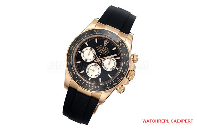 collectible watch ZF FactoryDaytonaRolexblack dialrose gold case 4131 mechanical front live photo
