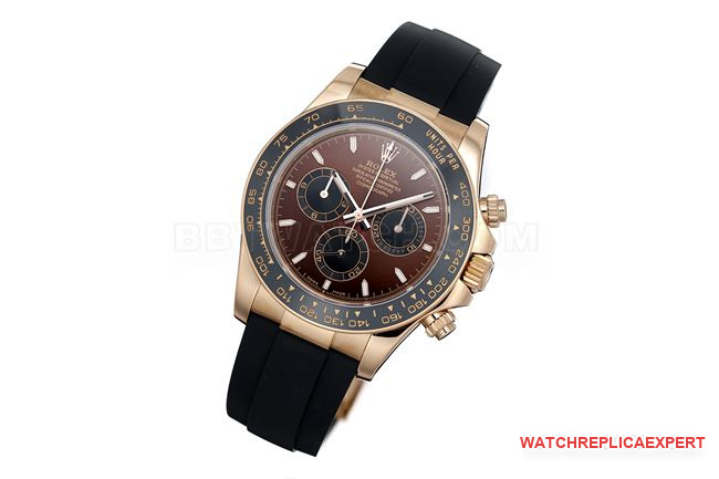 1:1replica watch ZF FactoryDaytonaRolex brown plate rose gold case 4131 mechanical front live photo