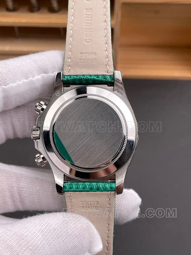 1:1replica watch PPM factory DaytonaRolex green mother-of-pearl disc 4130 mechanical caseback live photo