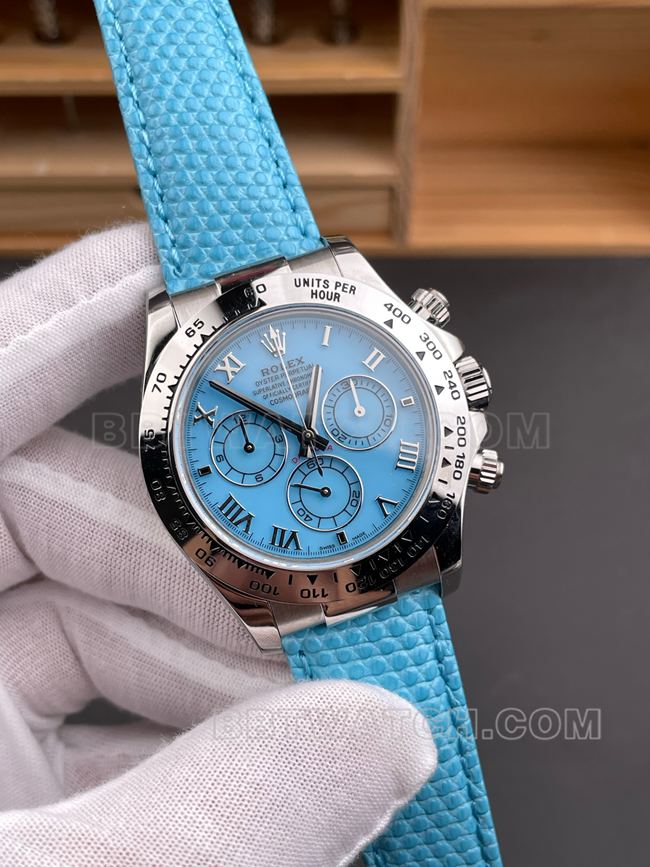 watch PPM factory DaytonaRolex blue mother-of-pearl dial 4130 mechanical front live photo