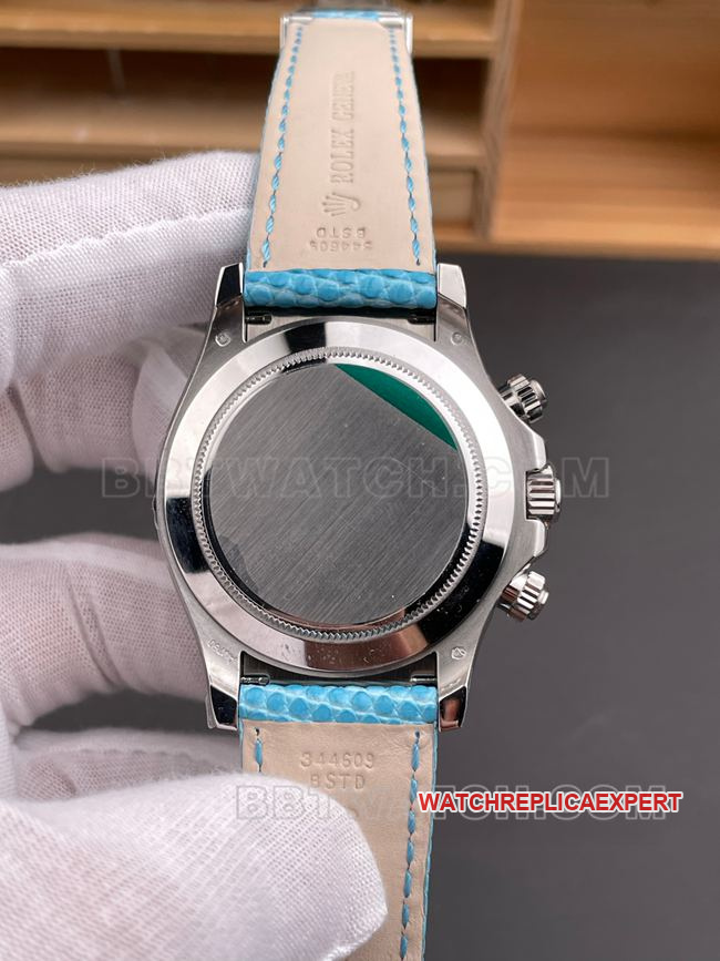 Watch PPM Factory DaytonaRolex Blue Fritillaria 4130 Mechanical Caseback Live Photo