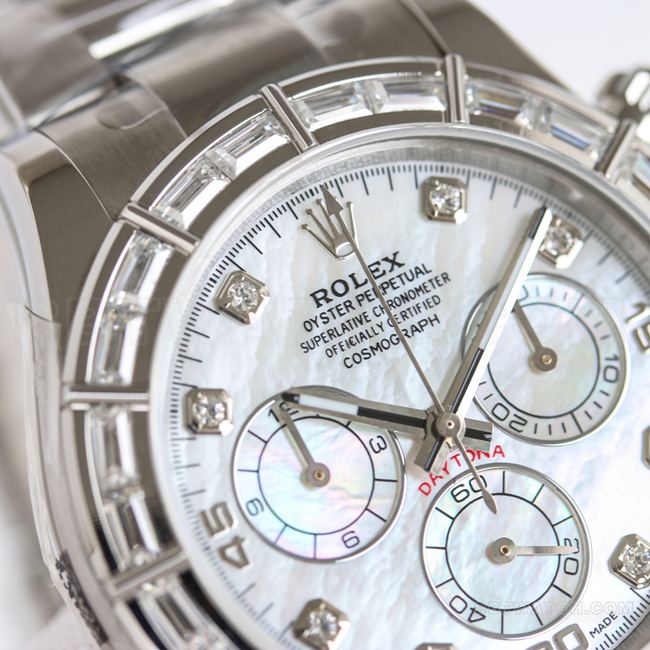 collectible watch PPM factory DaytonaRolex white mother-of-pearl dial 4130 mechanical front live photo