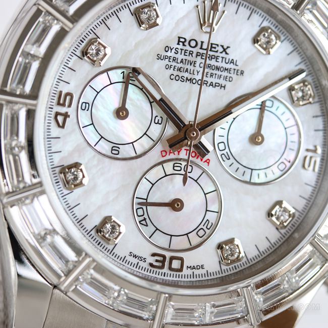 collectible watch PPM factory DaytonaRolex white mother-of-pearl dial 4130 mechanical front live photo