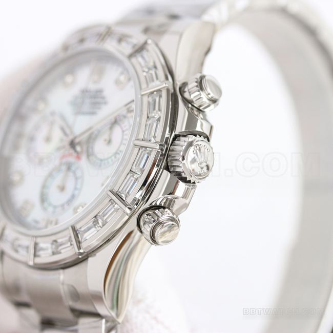 collectible watch PPM factory DaytonaRolex white mother-of-pearl dial 4130 mechanical side live photo