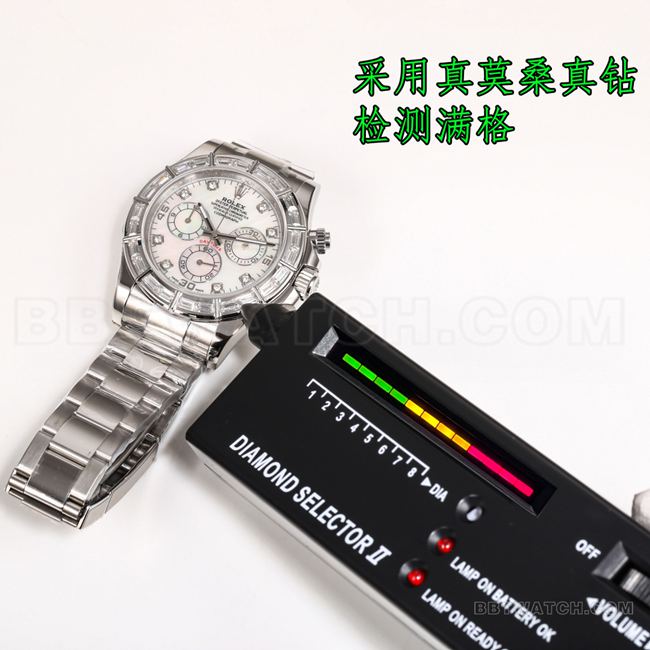 collectible watch PPM factory DaytonaRolex white mother-of-pearl dial 4130 mechanical front live photo