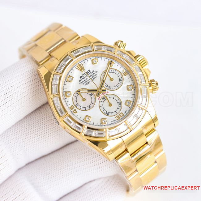top-tier watch DaytonaPPM factory Rolex white mother-of-pearl dial 4130 mechanical front live photo