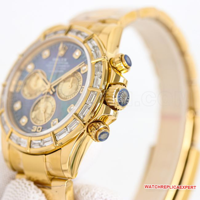 collectible watch DaytonaPPM factory Rolex black mother-of-pearl dial 4130 mechanical side live photo