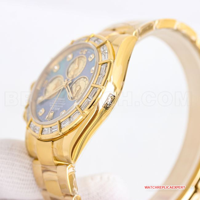 collectible watch DaytonaPPM factory Rolex black mother-of-pearl dial 4130 mechanical side live photo