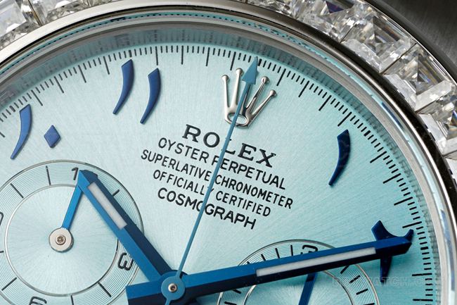 1:1replica watch DaytonaPPM factory Rolex ice blue dial Middle East time scale Moissanite diamond bezelfront live photo