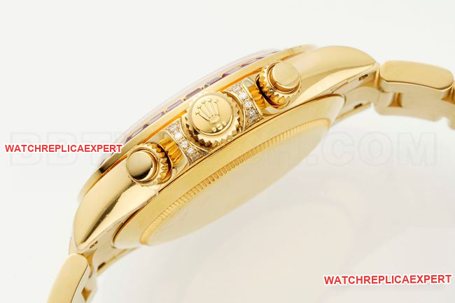 top-tier watch RolexPPM factory Daytona diamond bezel gold braceletside live photo