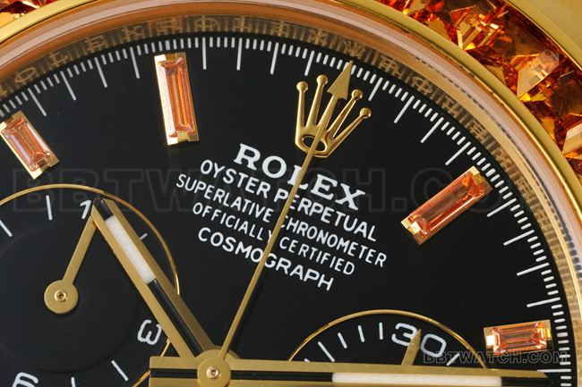 collectible watch RolexPPM factory Daytonablack dialdiamond bezel rubber braceletfront live photo