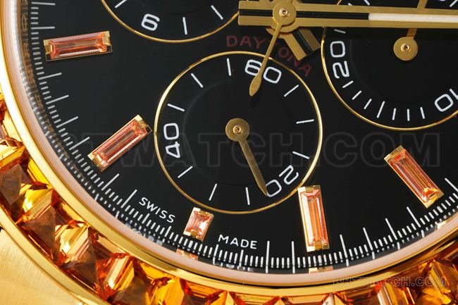 collectible watch RolexPPM factory Daytonablack dialdiamond bezel rubber braceletfront live photo