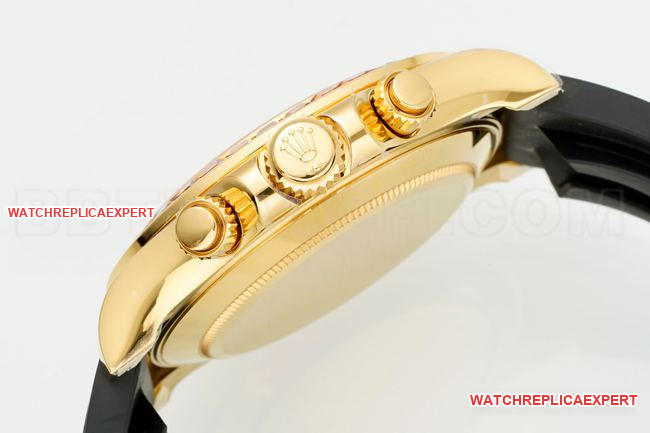 collectible watch RolexPPM factory Daytonablack dialdiamond bezel rubber braceletside live photo