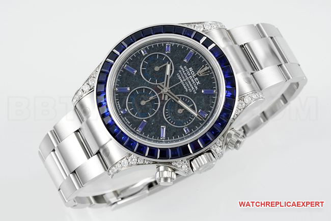 watch RolexPPM factory Daytonablue dial Moissanite diamond bezelfront live photo