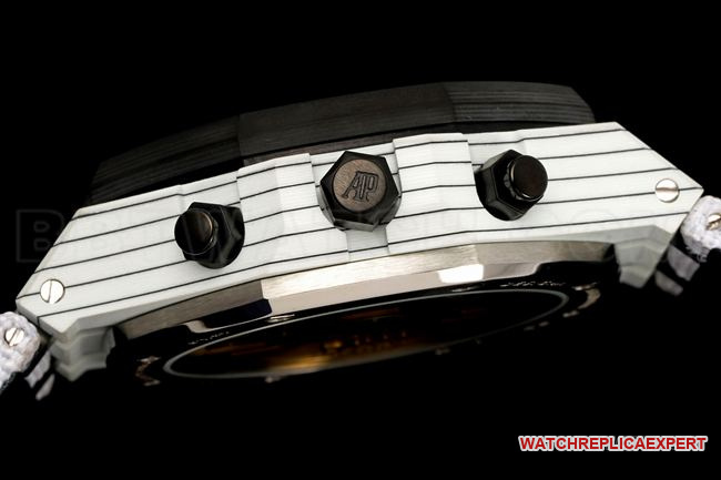 1:1replica watch Diw factory Royal OakAudemars Piguetwhite dialchronograph mechanical side live photo