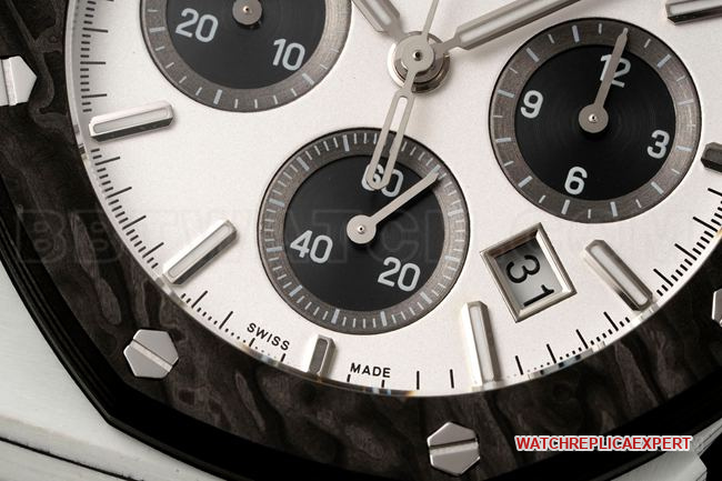 1:1replica watch Diw factory Royal OakAudemars Piguetwhite dialchronograph mechanical front live photo