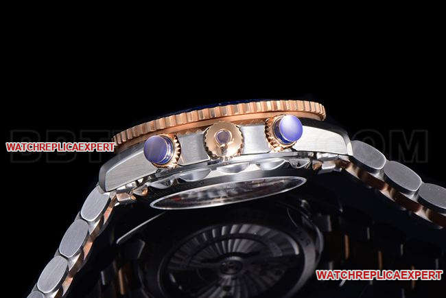 collectible watch N1 factory OmegaSeamaster 600m blue dial gold steel braceletside live photo