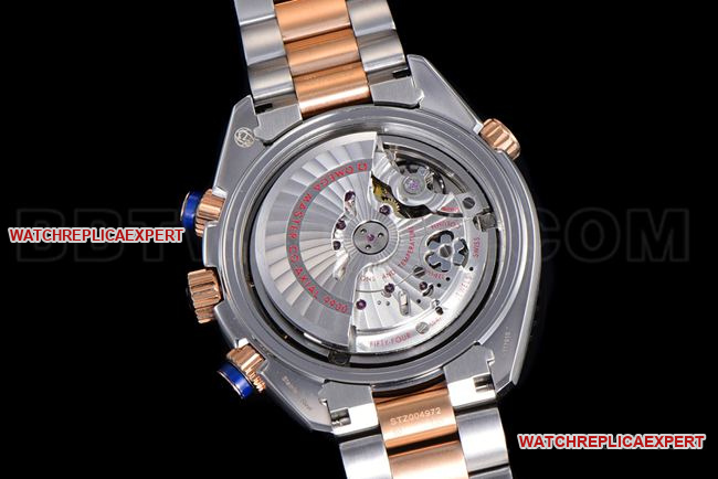 collectible watch N1 factory OmegaSeamaster 600m blue dial gold steel bracelet caseback live photo
