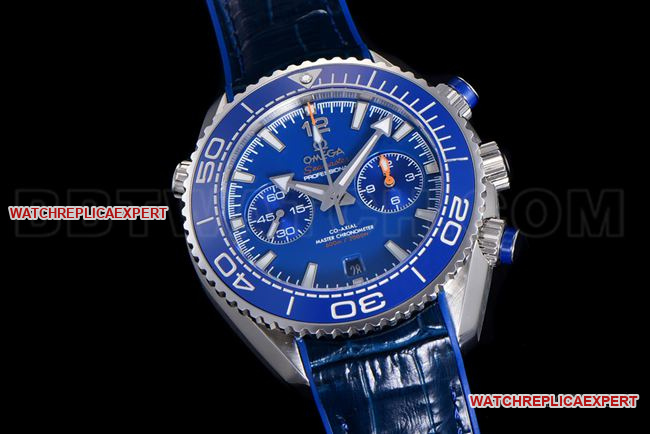top-tier watch N1 factory SeamasterOmega 600m blue dial leather braceletfront live photo
