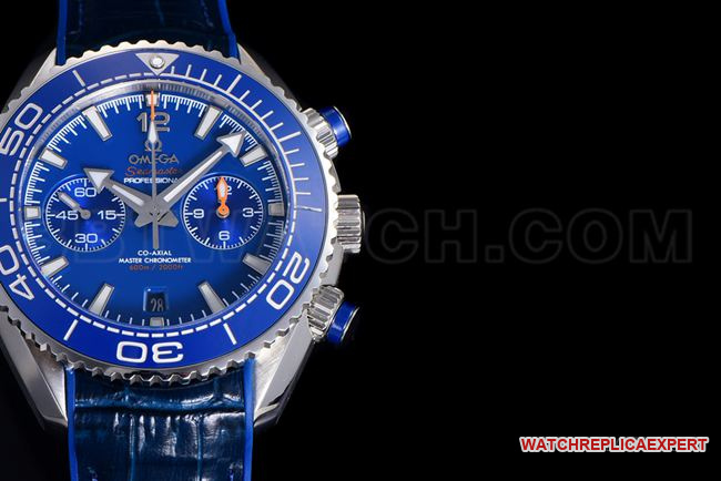 top-tier watch N1 factory SeamasterOmega 600m blue dial leather braceletfront live photo