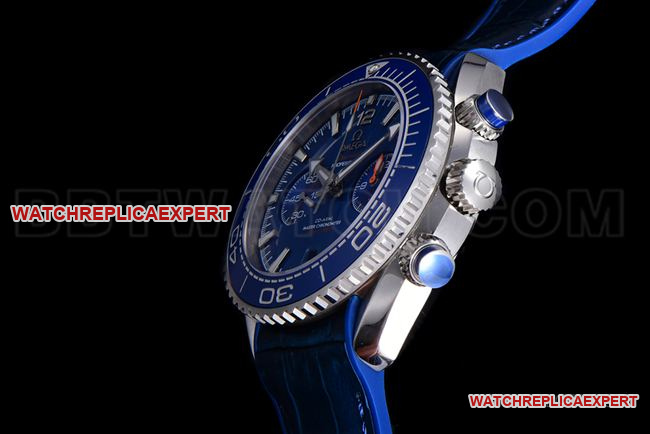 top-tier watch N1 factory SeamasterOmega 600m blue dial leather braceletside live photo