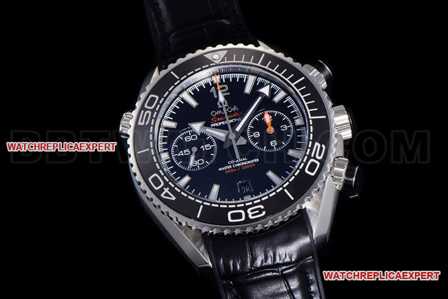 collectible watch N1 factory SeamasterOmega 600m black dial leather braceletfront live photo