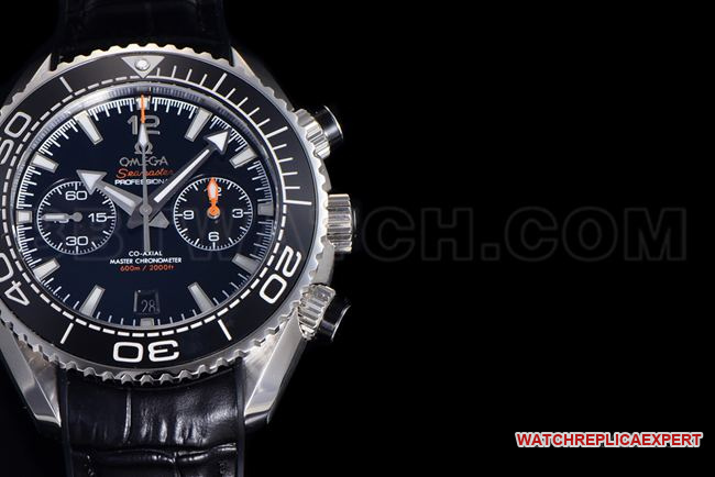 collectible watch N1 factory SeamasterOmega 600m black dial leather braceletfront live photo