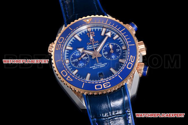 1:1replica watch N1 factory SeamasterOmega600m blue dialrose gold leather braceletfront live photo