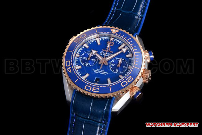 1:1replica watch N1 factory SeamasterOmega600m blue dialrose gold leather braceletfront live photo
