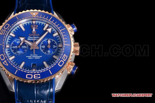1:1replica watch N1 factory SeamasterOmega600m blue dialrose gold leather braceletfront live photo