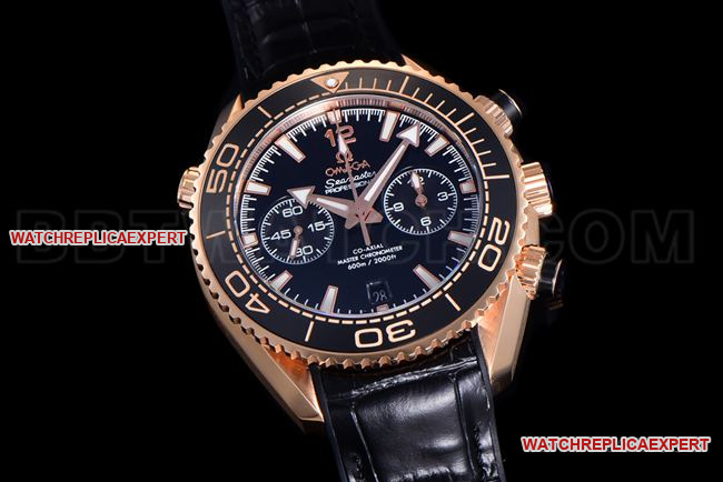 watch N1 factory SeamasterOmega 600m black dialrose gold leather braceletfront live photo