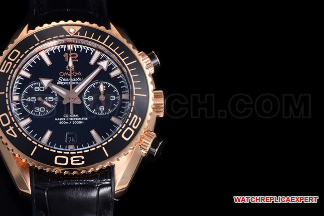 watch N1 factory SeamasterOmega 600m black dialrose gold leather braceletfront live photo