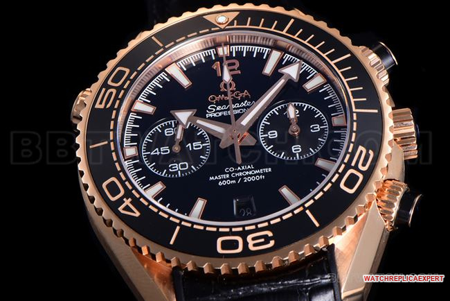 watch N1 factory SeamasterOmega 600m black dialrose gold leather braceletfront live photo