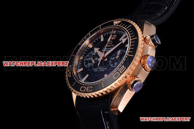 watch N1 factory SeamasterOmega 600m black dialrose gold leather braceletside live photo