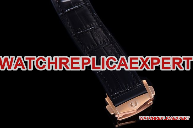 watch N1 factory SeamasterOmega 600m black dialrose gold leather braceletbraceletlive photos