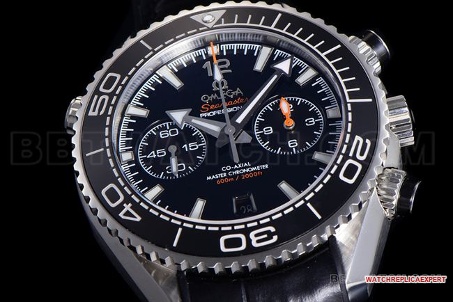 collectible watch N1 factory SeamasterOmega 600m black dial leather braceletfront live photo