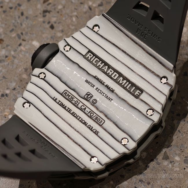watch Richard Mille hollow dialRM35-01caseback live photo