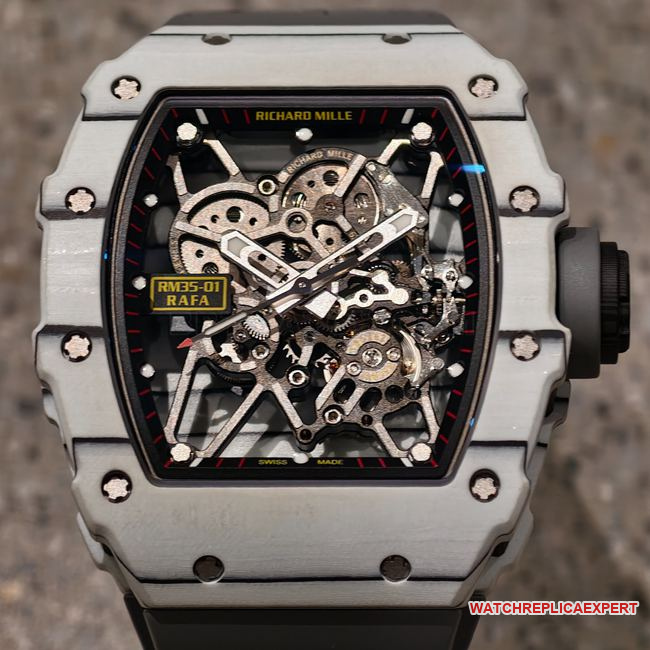 watch Richard Mille hollow dialRM35-01 front live photo