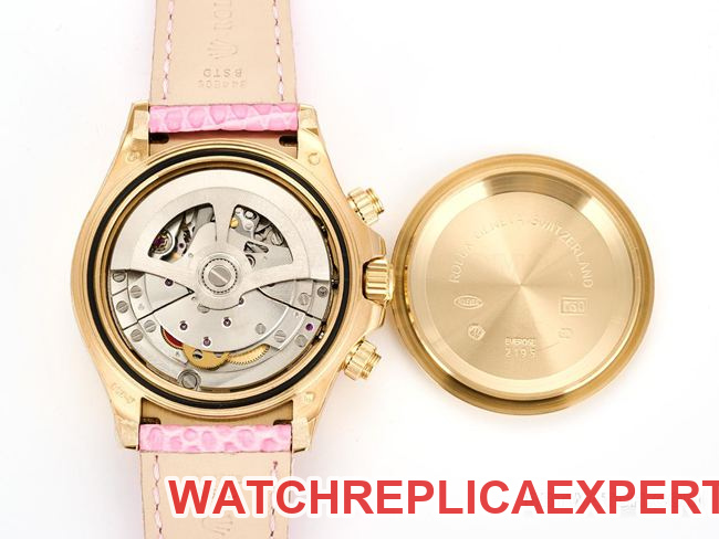top-tier watch RolexDaytona pink mother-of-pearl discdiamond bezel116519caseback live photo