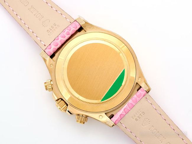 collectible watch Rolex Daytona pink mother-of-pearl dial 116519 caseback live photo
