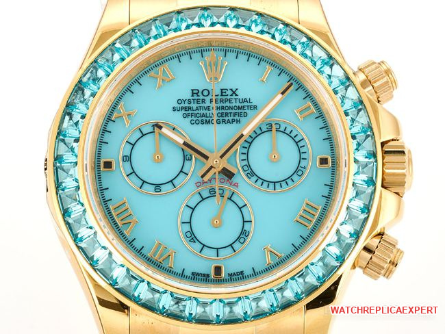 1:1replica watch RolexDaytona blue mother-of-pearl discdiamond bezel116519front live photo