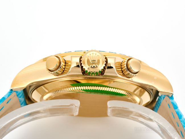 watch Rolex Daytona blue mother-of-pearl dial 116519side live photo
