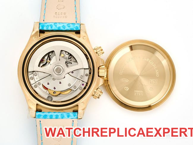 watch Rolex Daytona blue mother-of-pearl dial 116519 caseback live photo