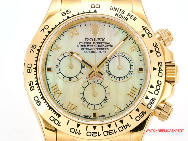top-tier watch DaytonaRolex yellow mother-of-pearl disc 116519front live photo