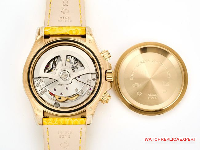 top-tier watch DaytonaRolex yellow mother-of-pearl disc 116519caseback live photo